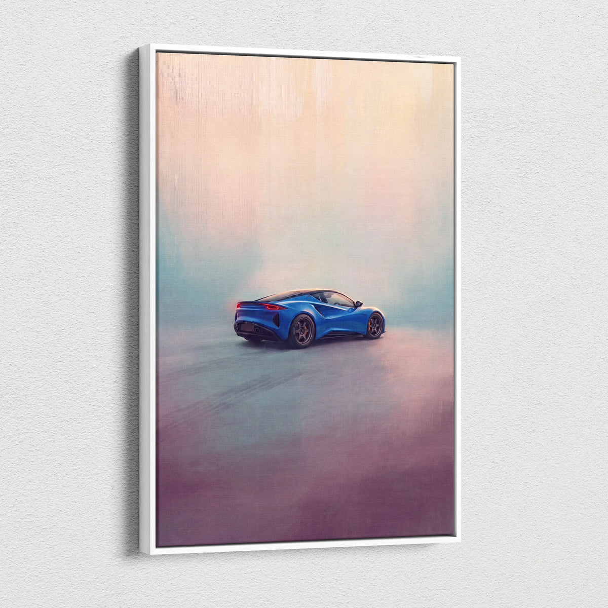 Lotus Emira Inspired Canvas Art, Modern British Sports Car Wall Decor Print