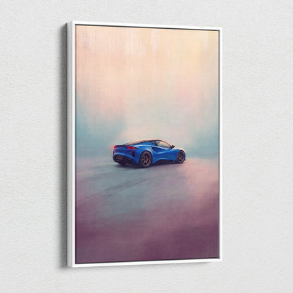Lotus Emira Inspired Canvas Art, Modern British Sports Car Wall Decor Print