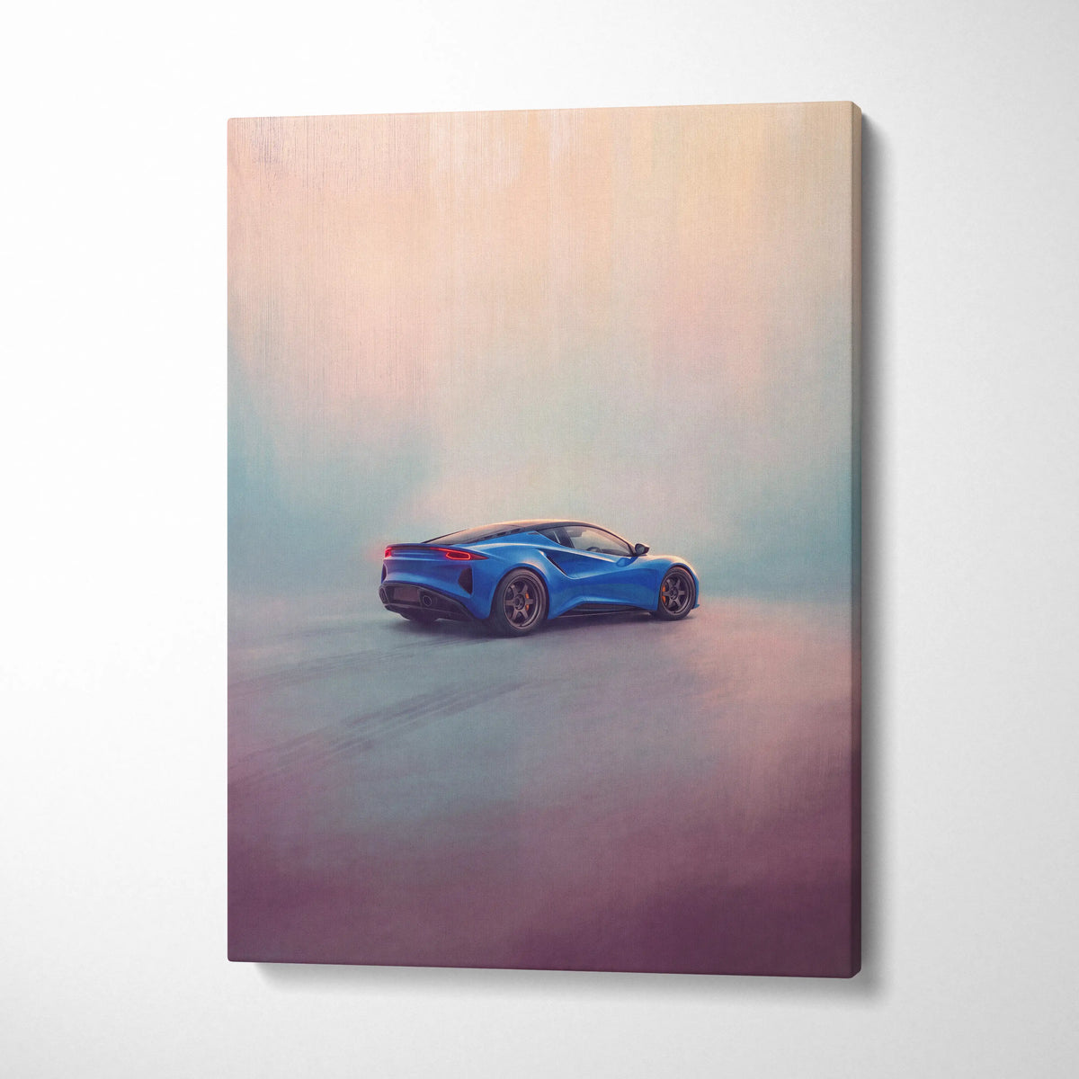 Lotus Emira Inspired Canvas Art, Modern British Sports Car Wall Decor Print