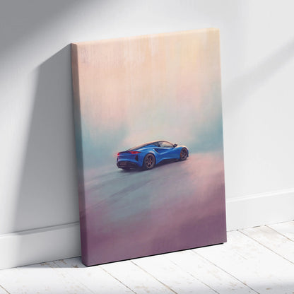 Lotus Emira Inspired Canvas Art, Modern British Sports Car Wall Decor Print
