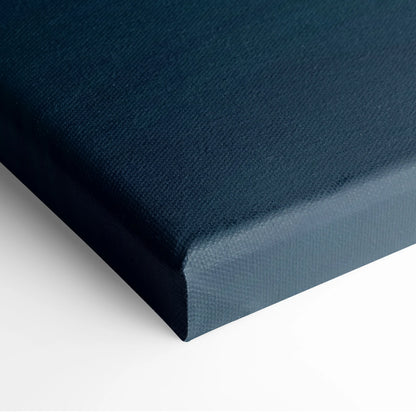 Deep navy canvas stretched over wooden frame showcasing textured surface and sharp edges in lamborghini huracán inspired supercar wall art print