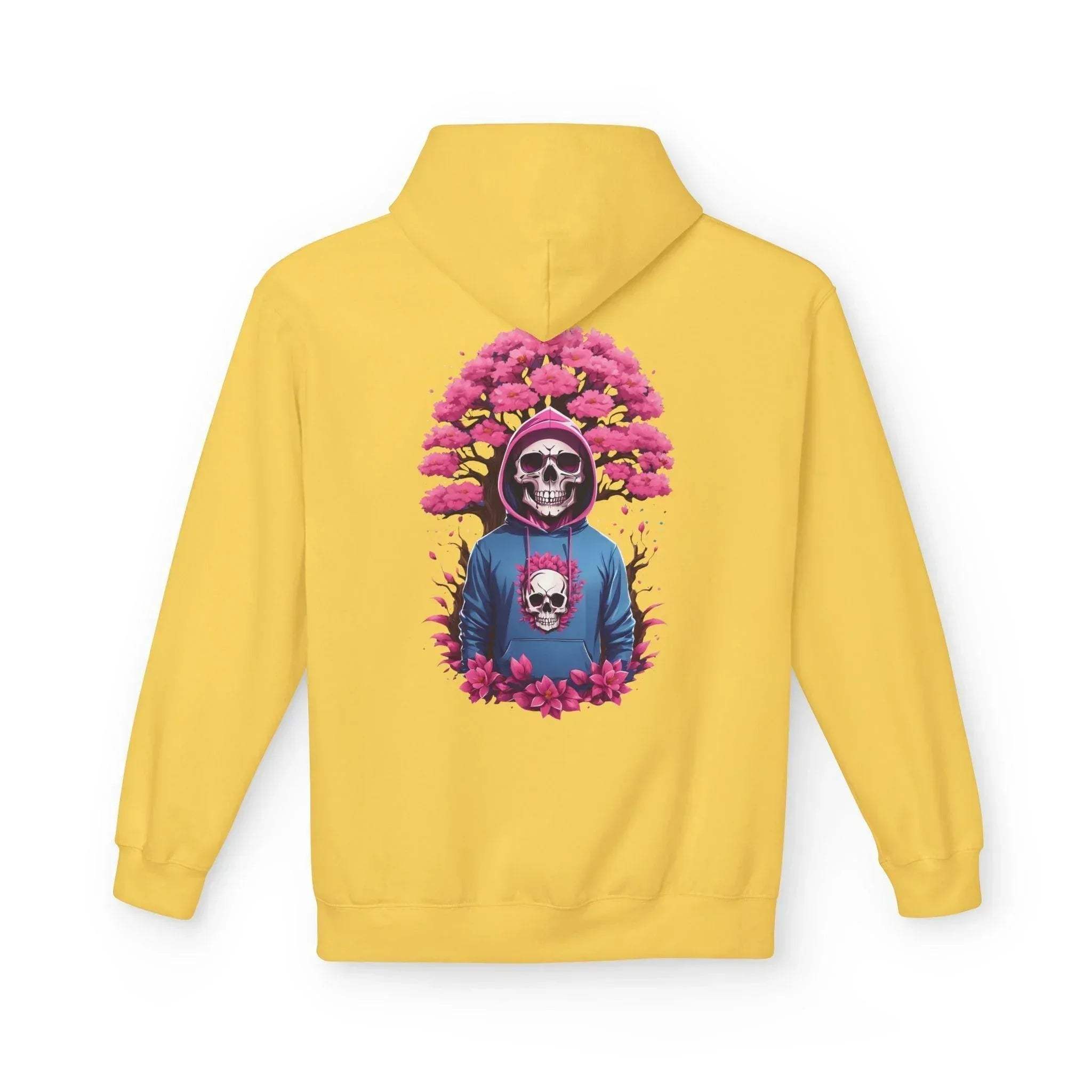 Cozy Chic Skull & Pink Floral Fleece Hoodie