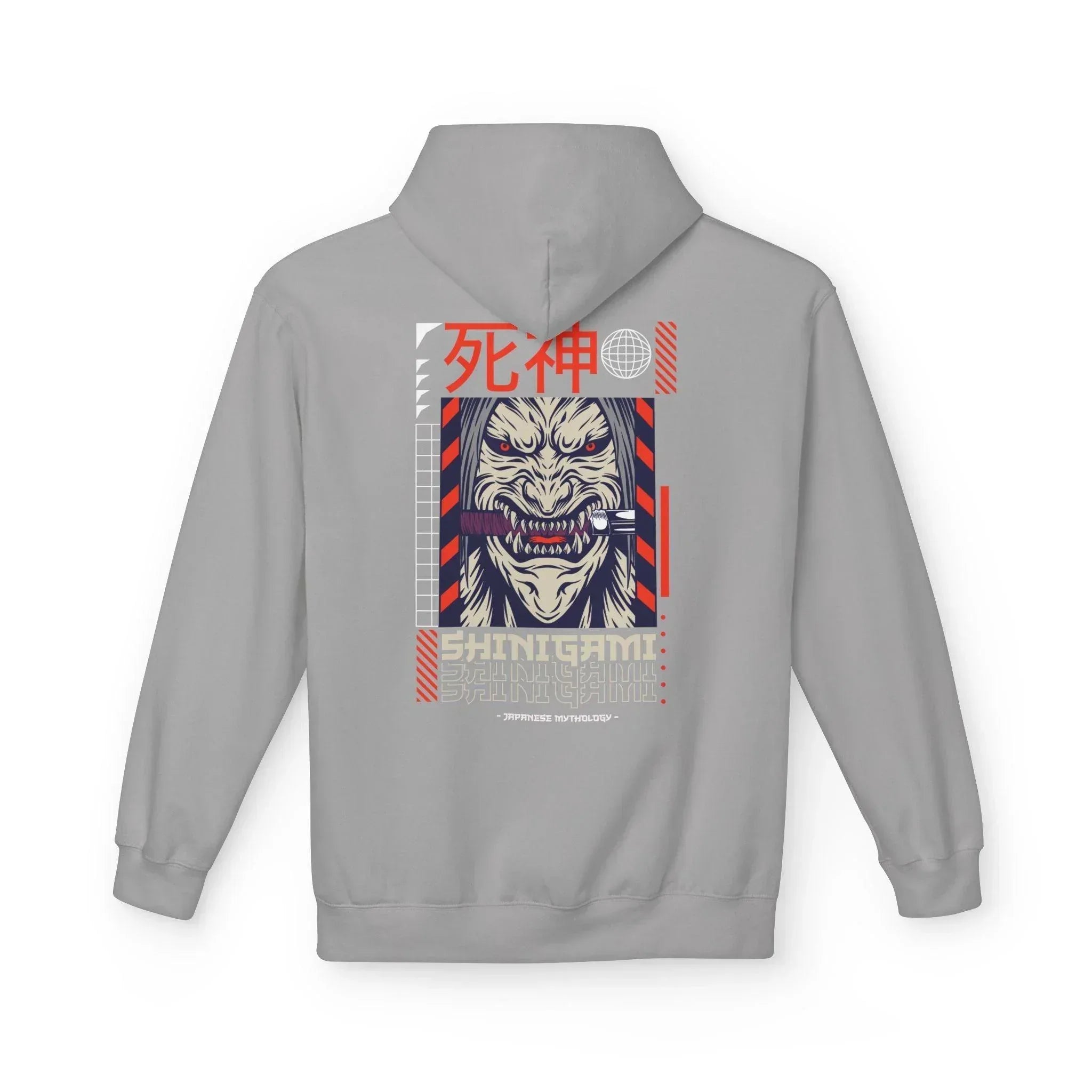 Shinigami-Inspired Japanese Streetwear Fleece Hoodie - Comfort Meets Cultural Style