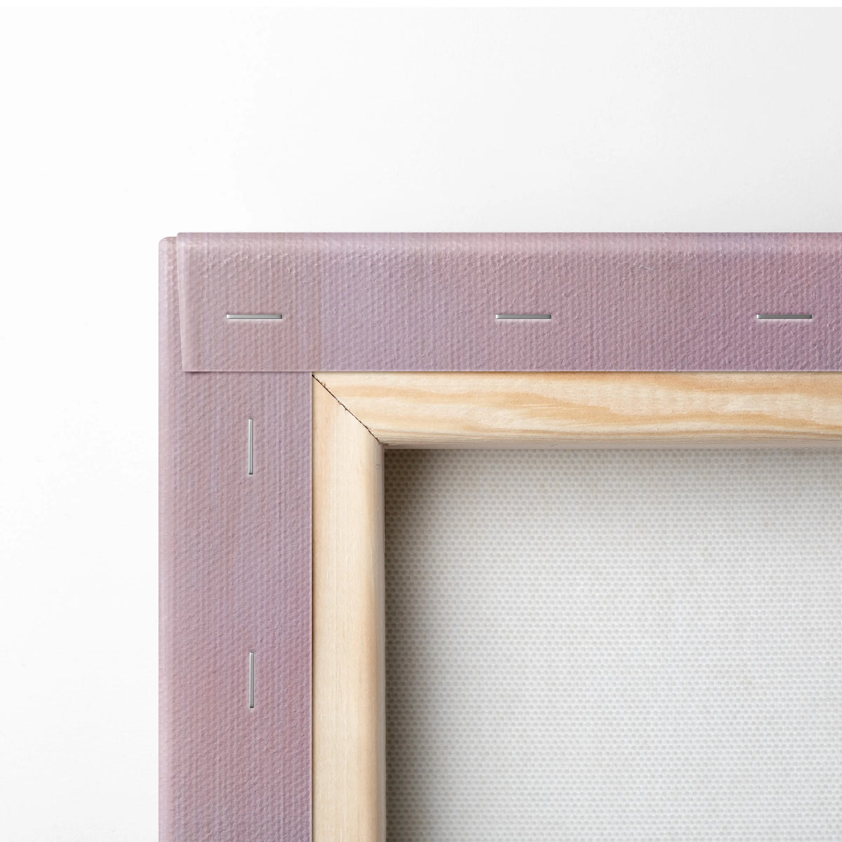 A lavender canvas frame with light wood border and stitching for mazda rx-7 inspired jdm sports car wall art