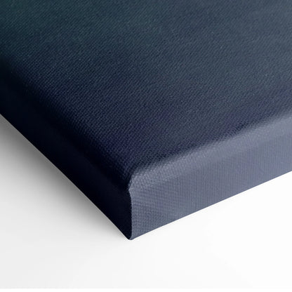 Dark navy canvas print with textured woven surface and raised edges dodge challenger inspired muscle car wall art
