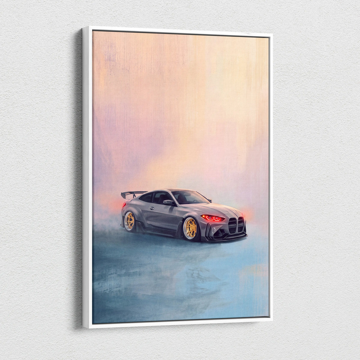 BMW M4 Inspired Automotive Wall Art, High Performance German Coupe Canvas Print