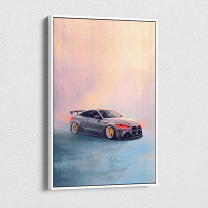 BMW M4 Inspired Automotive Wall Art, High Performance German Coupe Canvas Print