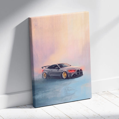 BMW M4 Inspired Automotive Wall Art, High Performance German Coupe Canvas Print