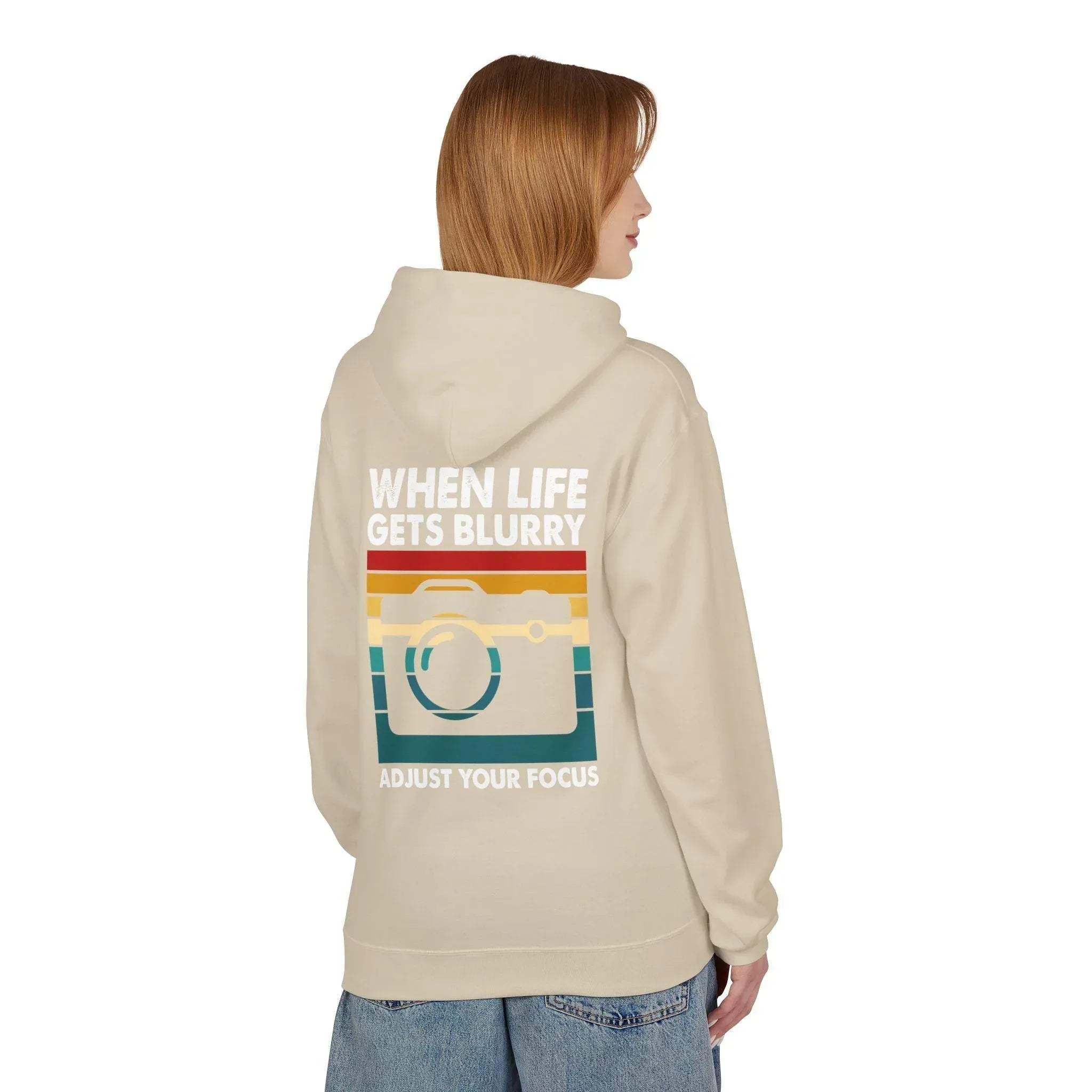 Inspirational 'Adjust Your Focus' Cozy Fleece Hoodie for Ultimate Comfort