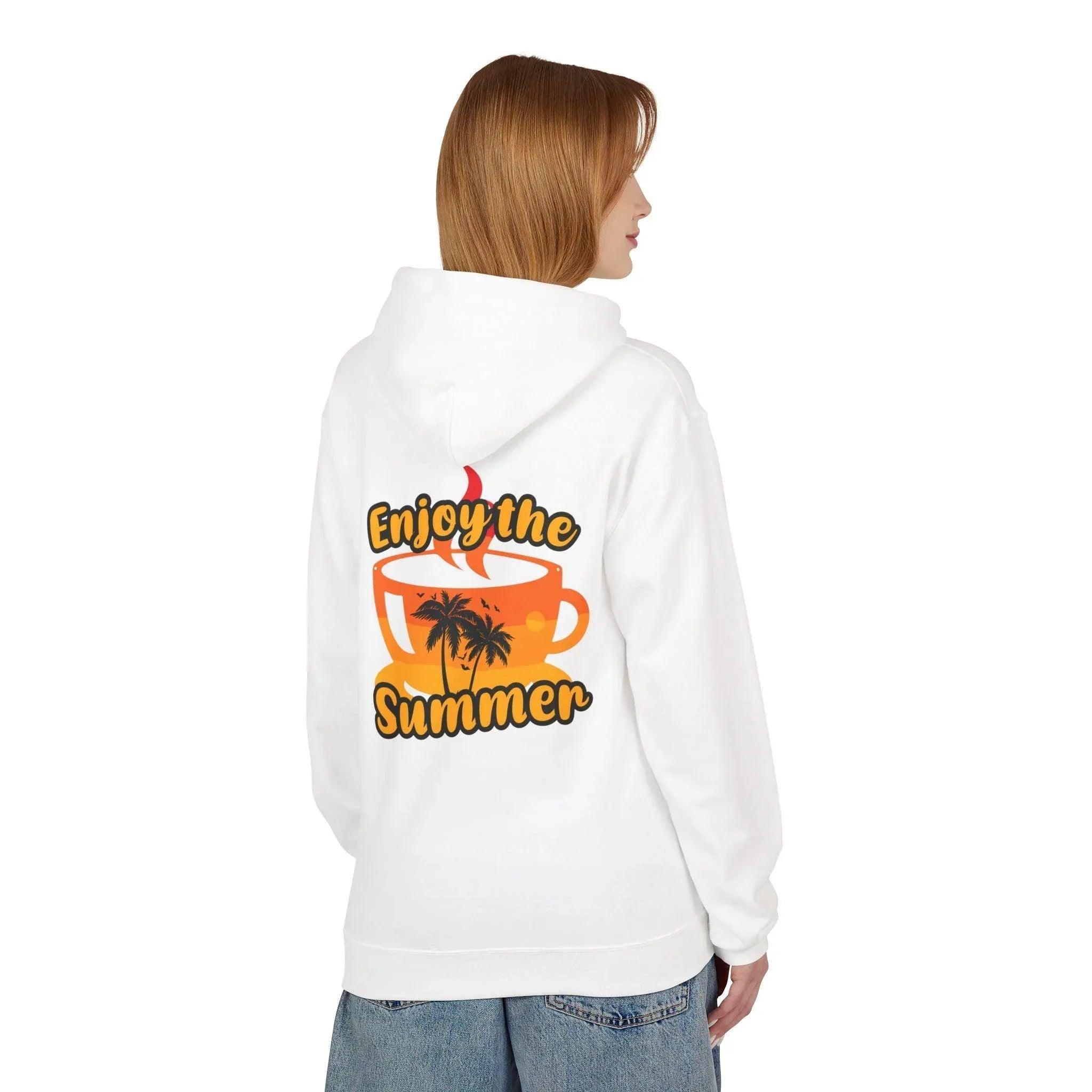 Cozy "Summer Vibes" Coffee Fleece Hoodie for Ultimate Comfort and Style