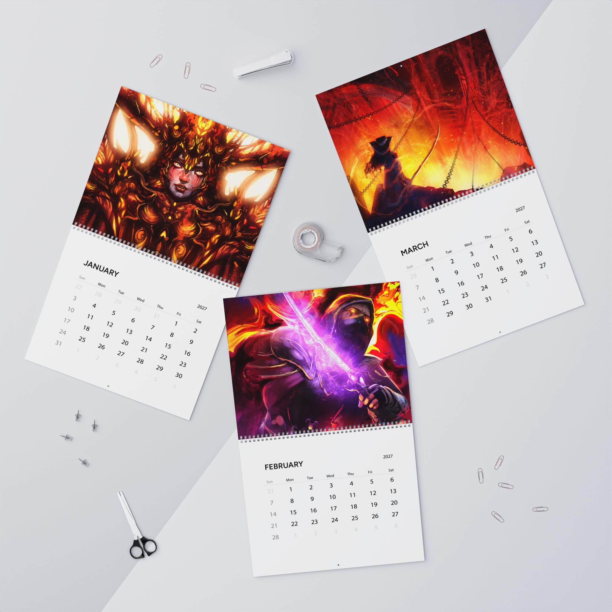 2027 Fantasy Character Calendar – Magical Artwork, Dream Worlds & Epic Fantasy Scenes
