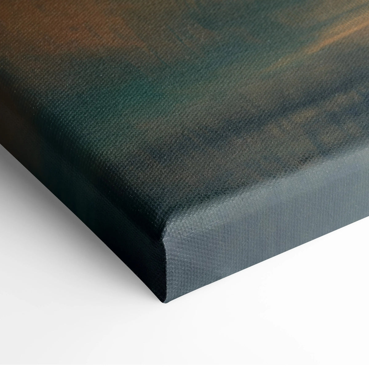 Porsche 911 GT3 RS inspired car wall art canvas painting print with dark green textured surface and subtle brown gradients