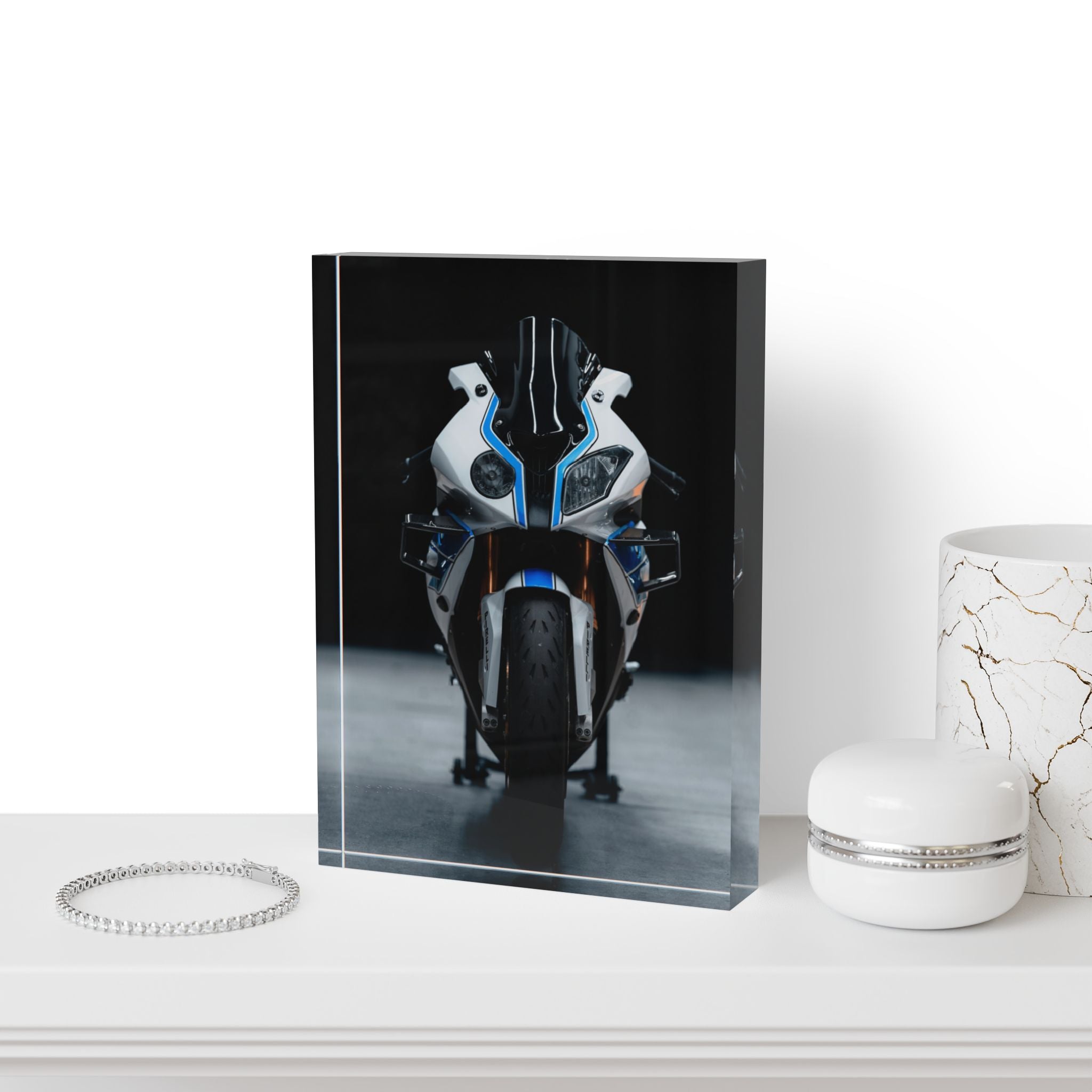 BMW S1000RR HP4 Motorcycle Acrylic Photo Block #002 - Throttle Designs