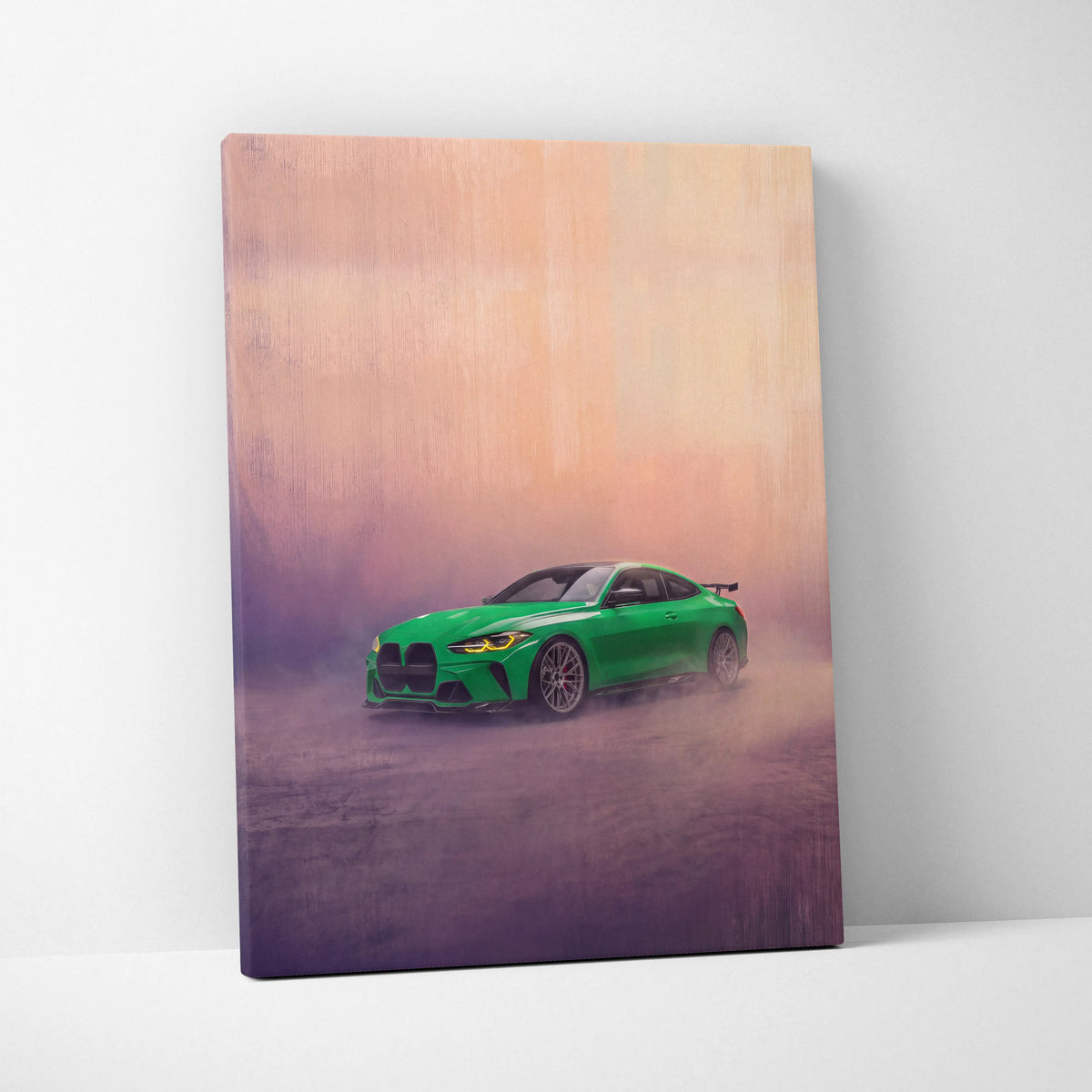 BMW M4 Inspired Canvas Art, Luxury Sports Car Wall Decor Print