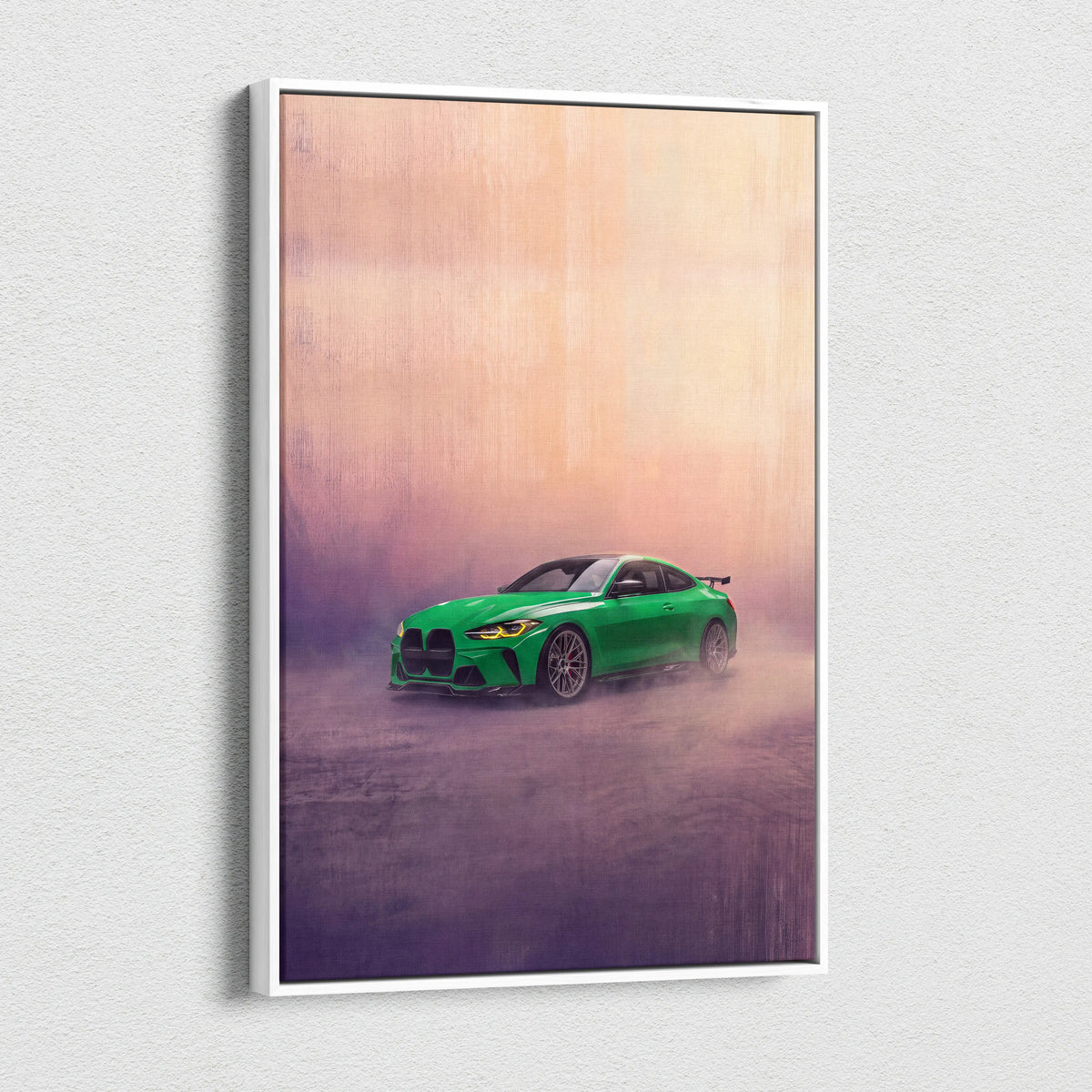 BMW M4 Inspired Canvas Art, Luxury Sports Car Wall Decor Print