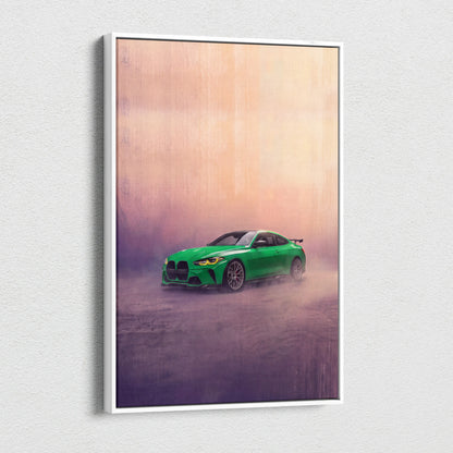 BMW M4 Inspired Canvas Art, Luxury Sports Car Wall Decor Print