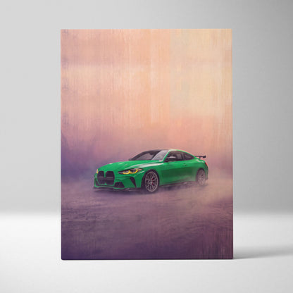 BMW M4 Inspired Canvas Art, Luxury Sports Car Wall Decor Print