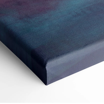 Lamborghini revuelto inspired automotive wall art canvas print with deep navy to teal gradient and textured fabric weave