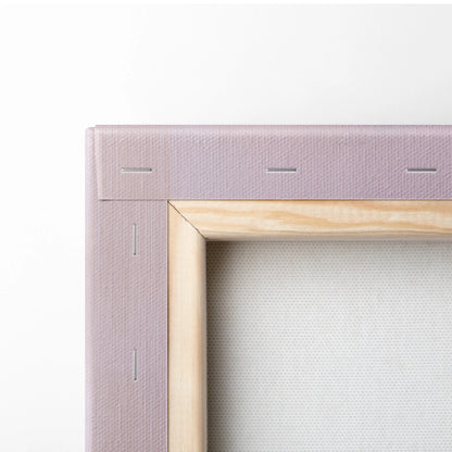 Light purple canvas frame with natural wood border featuring nissan silvia s14 inspired automotive wall art for garage decor