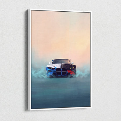 BMW M4 GT3 Inspired Automotive Wall Art, High Performance German Coupe Canvas Print