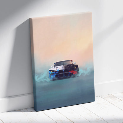 BMW M4 GT3 Inspired Automotive Wall Art, High Performance German Coupe Canvas Print