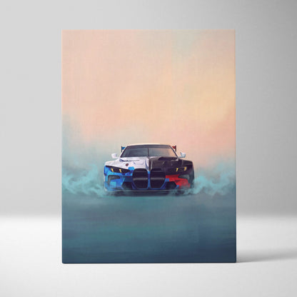 BMW M4 GT3 Inspired Automotive Wall Art, High Performance German Coupe Canvas Print