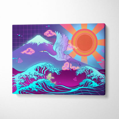 Vaporwave Japan Landscape Dream - Japanese Neon Landscape Living Room Vaporwave Dreamy Nostalgic Vaporwave Art Canvas