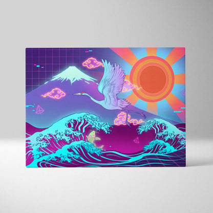 Vaporwave Japan Landscape Dream - Japanese Neon Landscape Living Room Vaporwave Dreamy Nostalgic Vaporwave Art Canvas