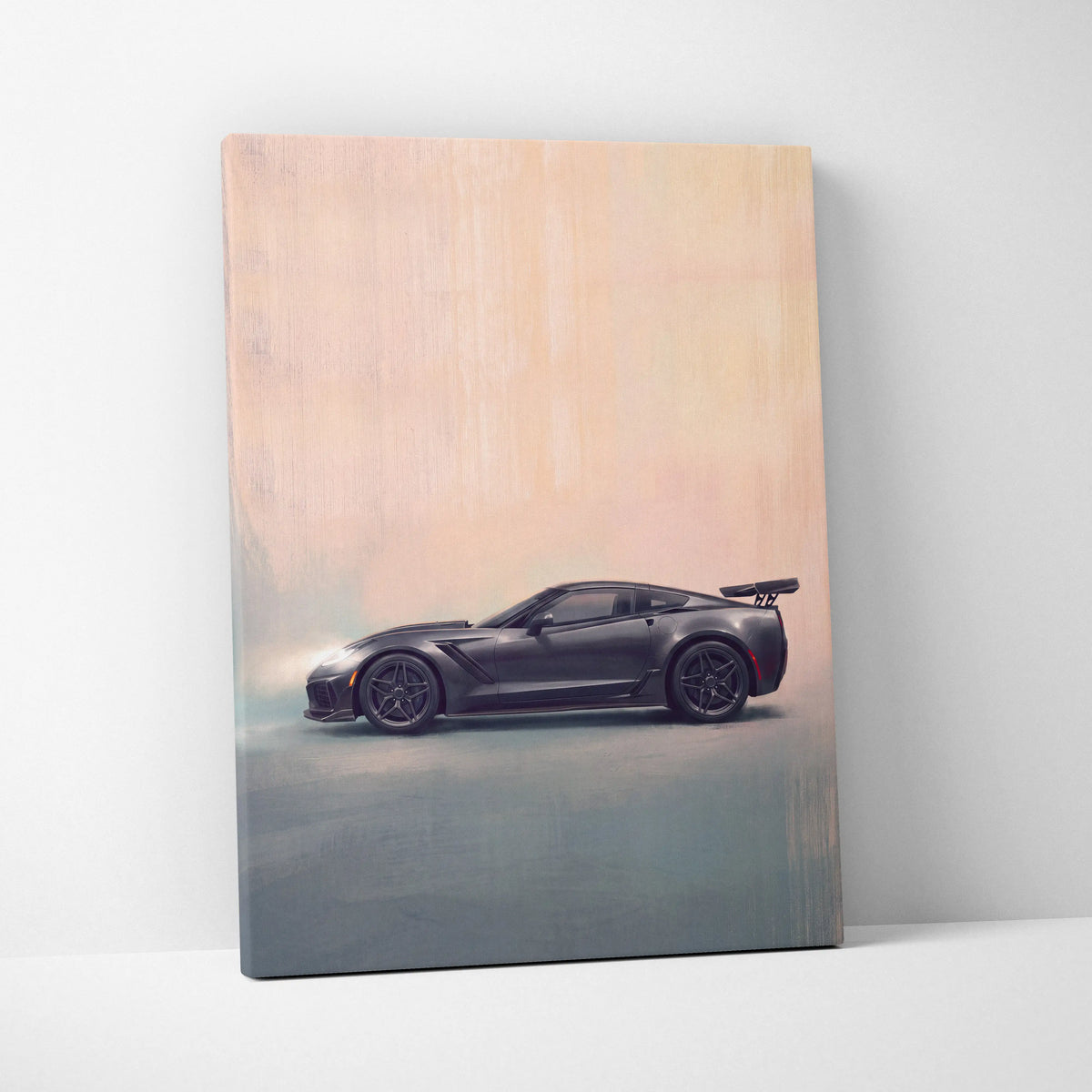 Chevrolet Corvette Inspired Automotive Wall Art, Widebody Supercar Canvas Print for Bedroom
