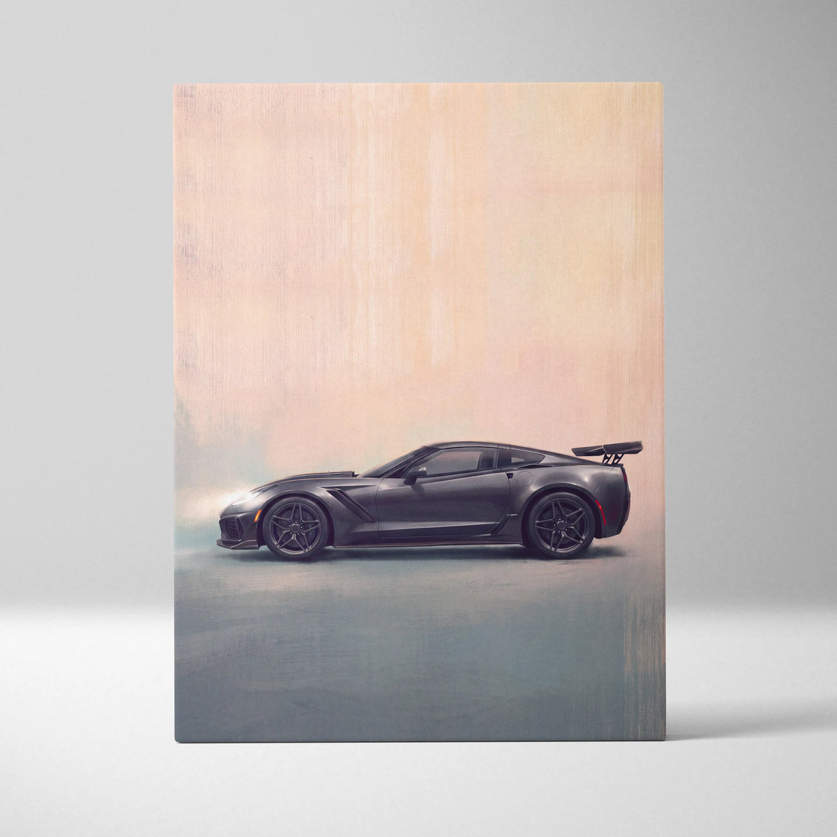 Chevrolet Corvette Inspired Automotive Wall Art, Widebody Supercar Canvas Print for Bedroom