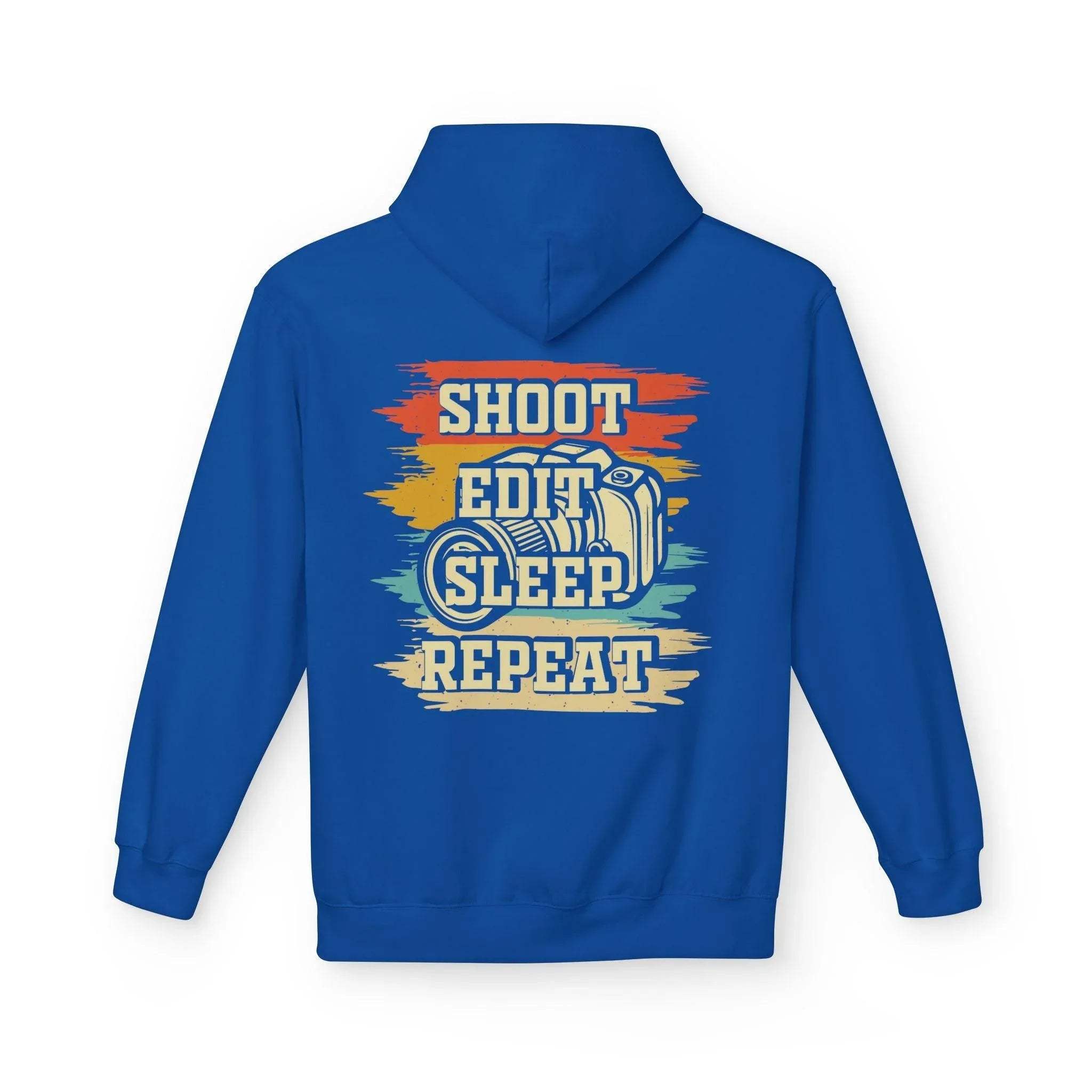 Creative Comfort: "Shoot, Edit, Sleep, Repeat" Fleece Hoodie for Trendsetters