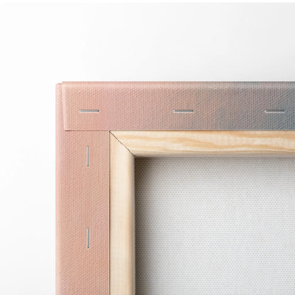 A blush pink canvas frame with subtle gradient and stitching for acura nsx inspired supercar wall art print