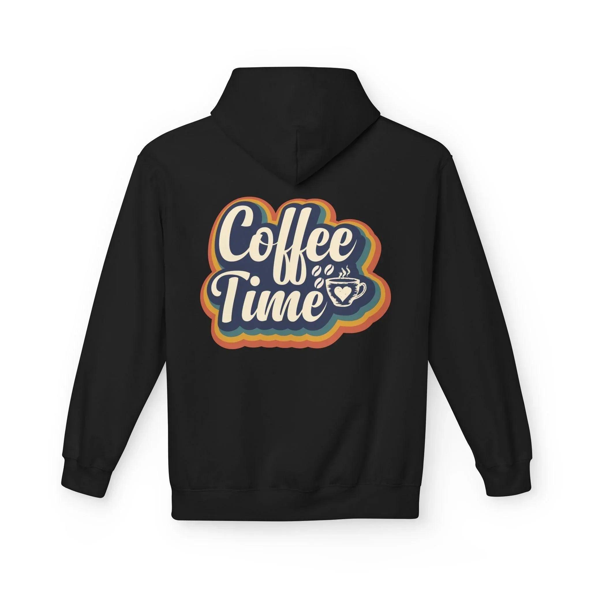 Cozy 'Coffee Time' Fleece Hoodie for Trendy Style and Comfort