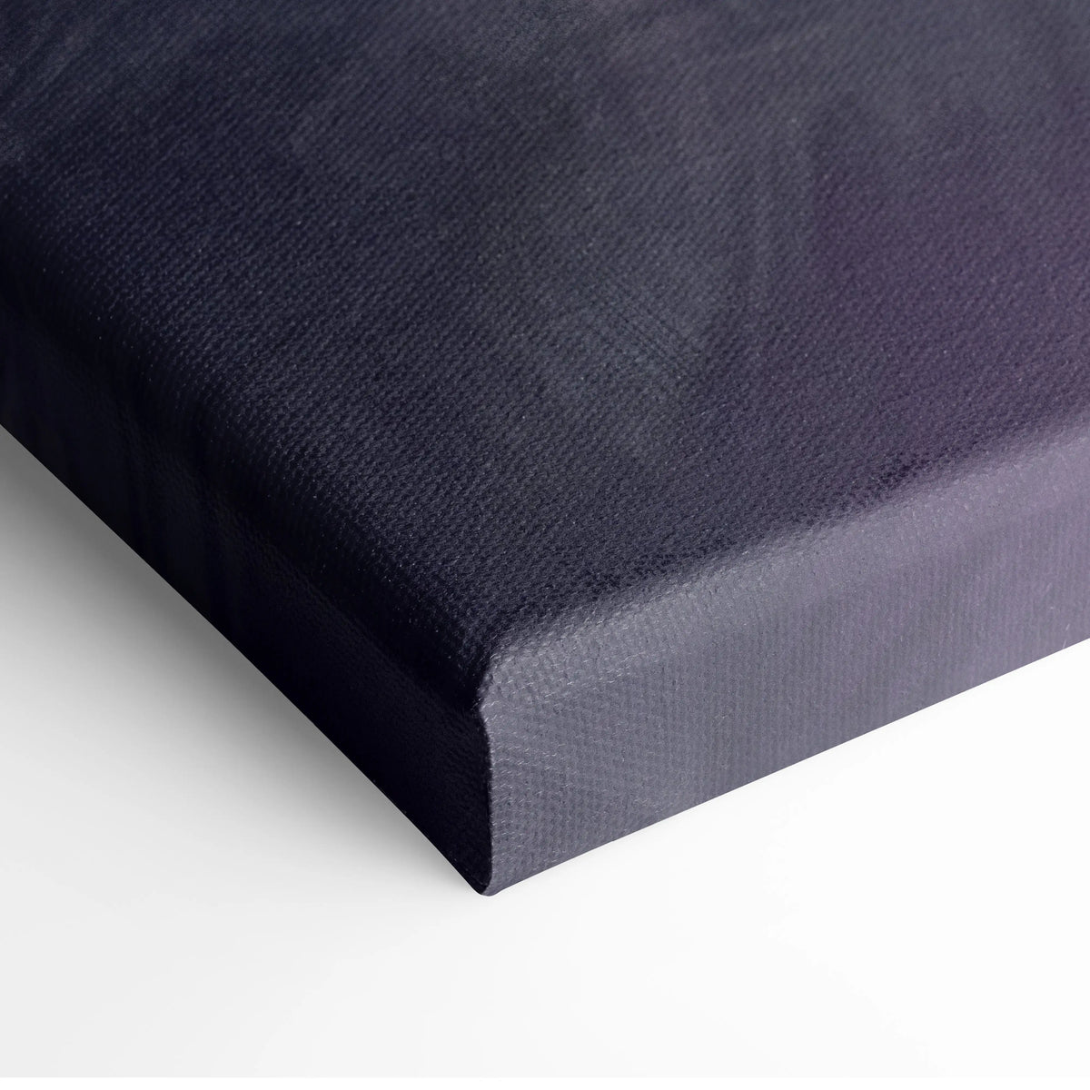 Black canvas print with deep purple gradient edge and textured fabric surface featuring ferrari f8 tributo supercar art