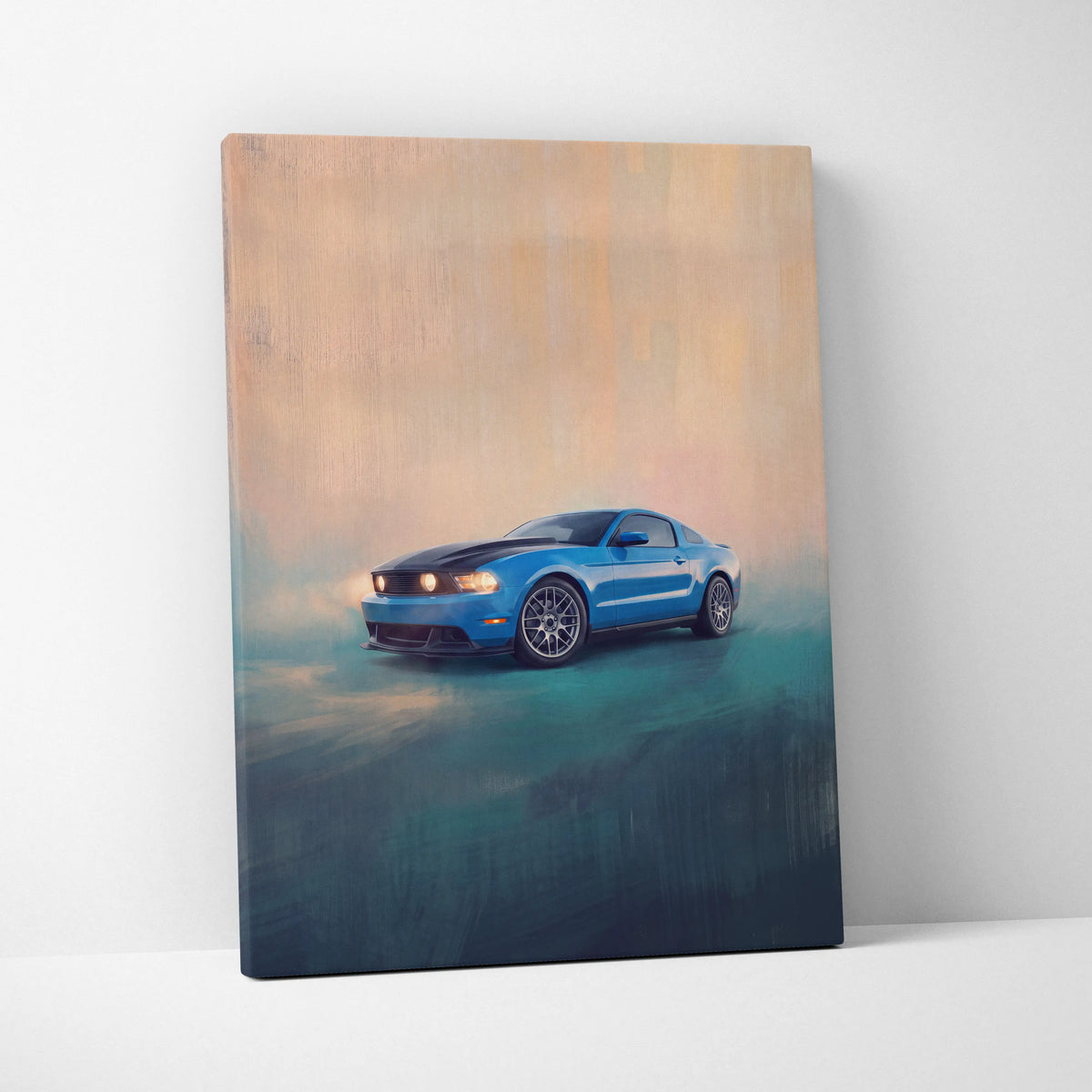 Ford Mustang Inspired Automotive Wall Art, Classic Muscle Car Canvas Print for Living Room