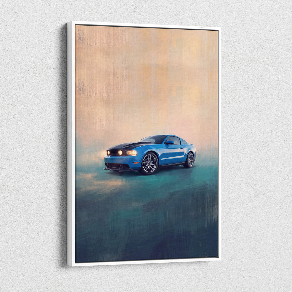 Ford Mustang Inspired Automotive Wall Art, Classic Muscle Car Canvas Print for Living Room
