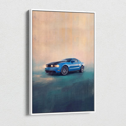 Ford Mustang Inspired Automotive Wall Art, Classic Muscle Car Canvas Print for Living Room