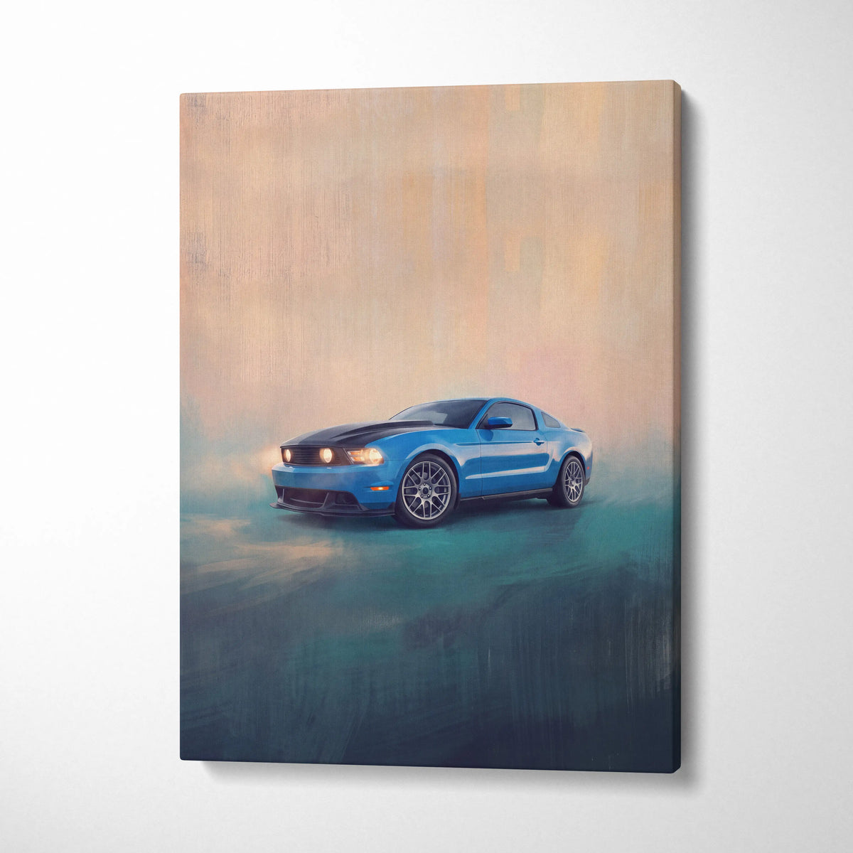 Ford Mustang Inspired Automotive Wall Art, Classic Muscle Car Canvas Print for Living Room