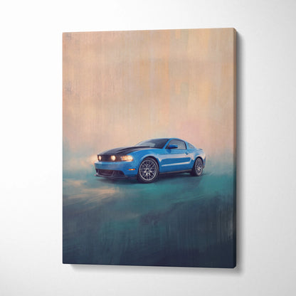 Ford Mustang Inspired Automotive Wall Art, Classic Muscle Car Canvas Print for Living Room