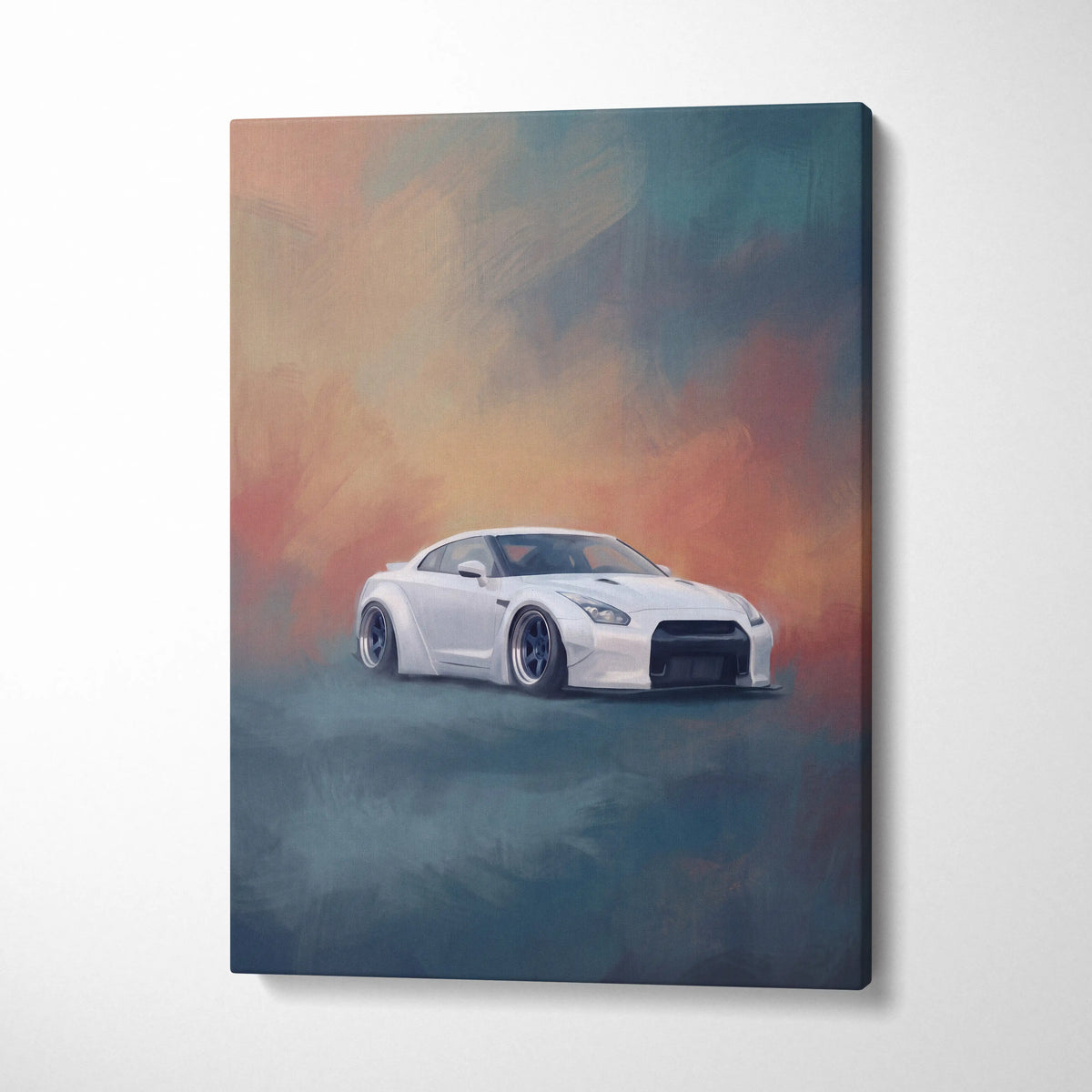 Nissan GT-R Inspired Canvas Art, Widebody Supercar Wall Painting for Office Decor