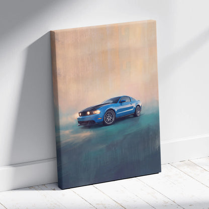 Ford Mustang Inspired Automotive Wall Art, Classic Muscle Car Canvas Print for Living Room