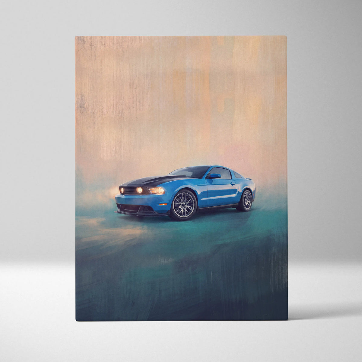 Ford Mustang Inspired Automotive Wall Art, Classic Muscle Car Canvas Print for Living Room