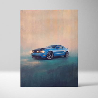 Ford Mustang Inspired Automotive Wall Art, Classic Muscle Car Canvas Print for Living Room