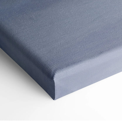 Ferrari 458 Italia inspired navy blue canvas art with textured woven surface and slightly raised edges for wall decor