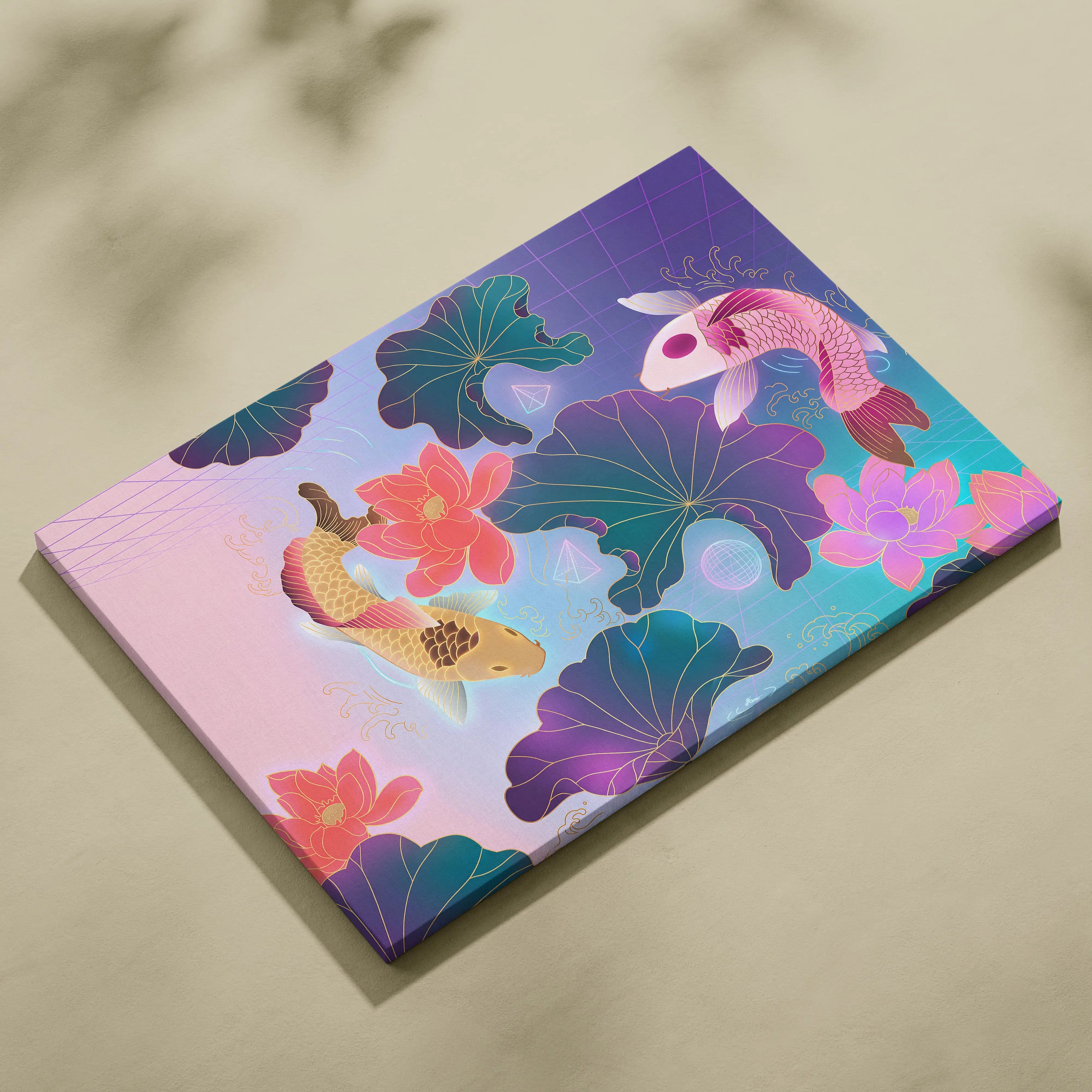 Vaporwave Fuji Bloom Canvas - Japanese Landscape Vaporwave Pastel Neon Living Room Dreamy Mood Neon Vaporwave Canvas