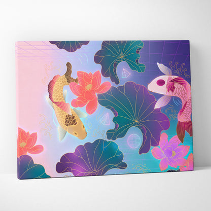 Vaporwave Fuji Bloom Canvas - Japanese Landscape Vaporwave Pastel Neon Living Room Dreamy Mood Neon Vaporwave Canvas