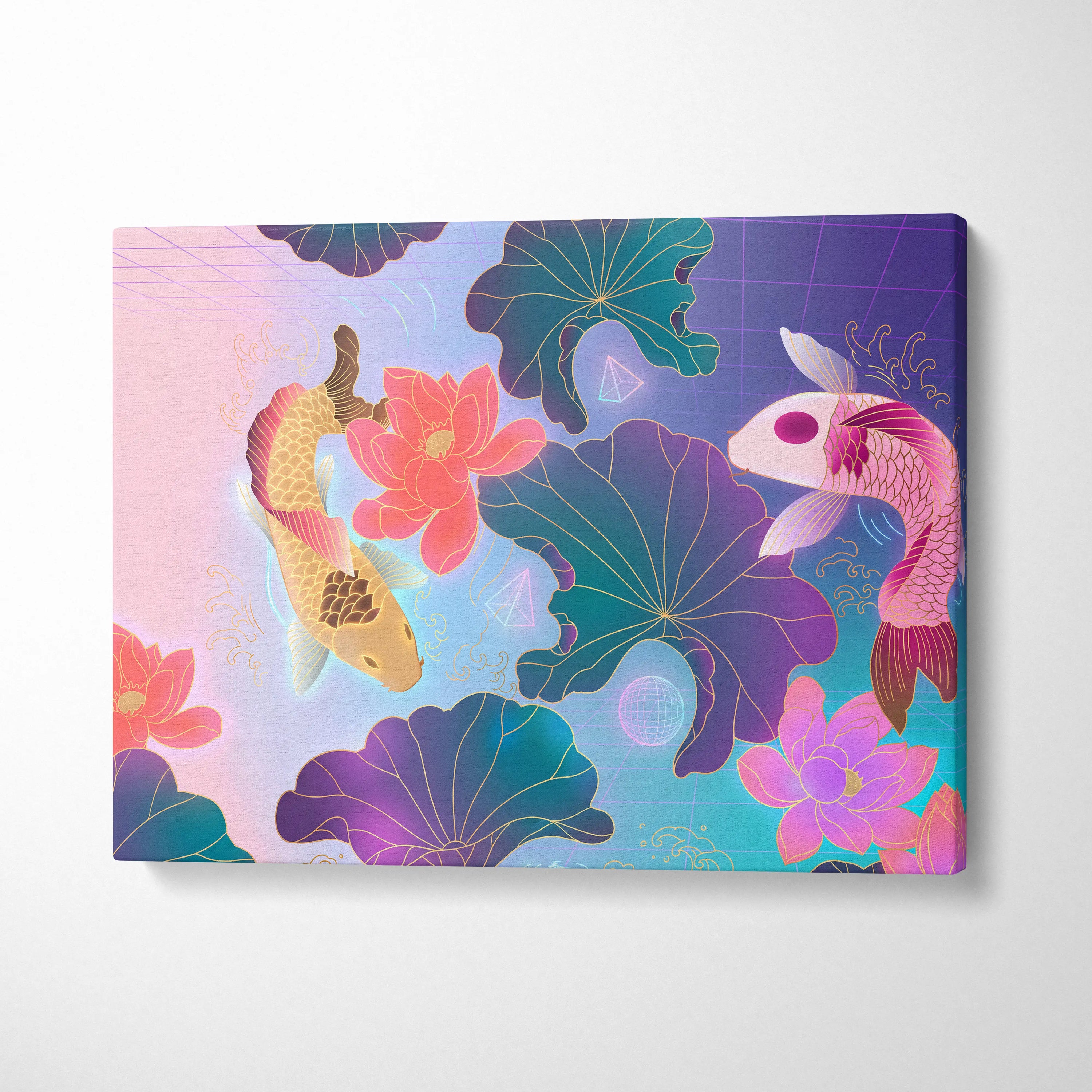 Vaporwave Fuji Bloom Canvas - Japanese Landscape Vaporwave Pastel Neon Living Room Dreamy Mood Neon Vaporwave Canvas