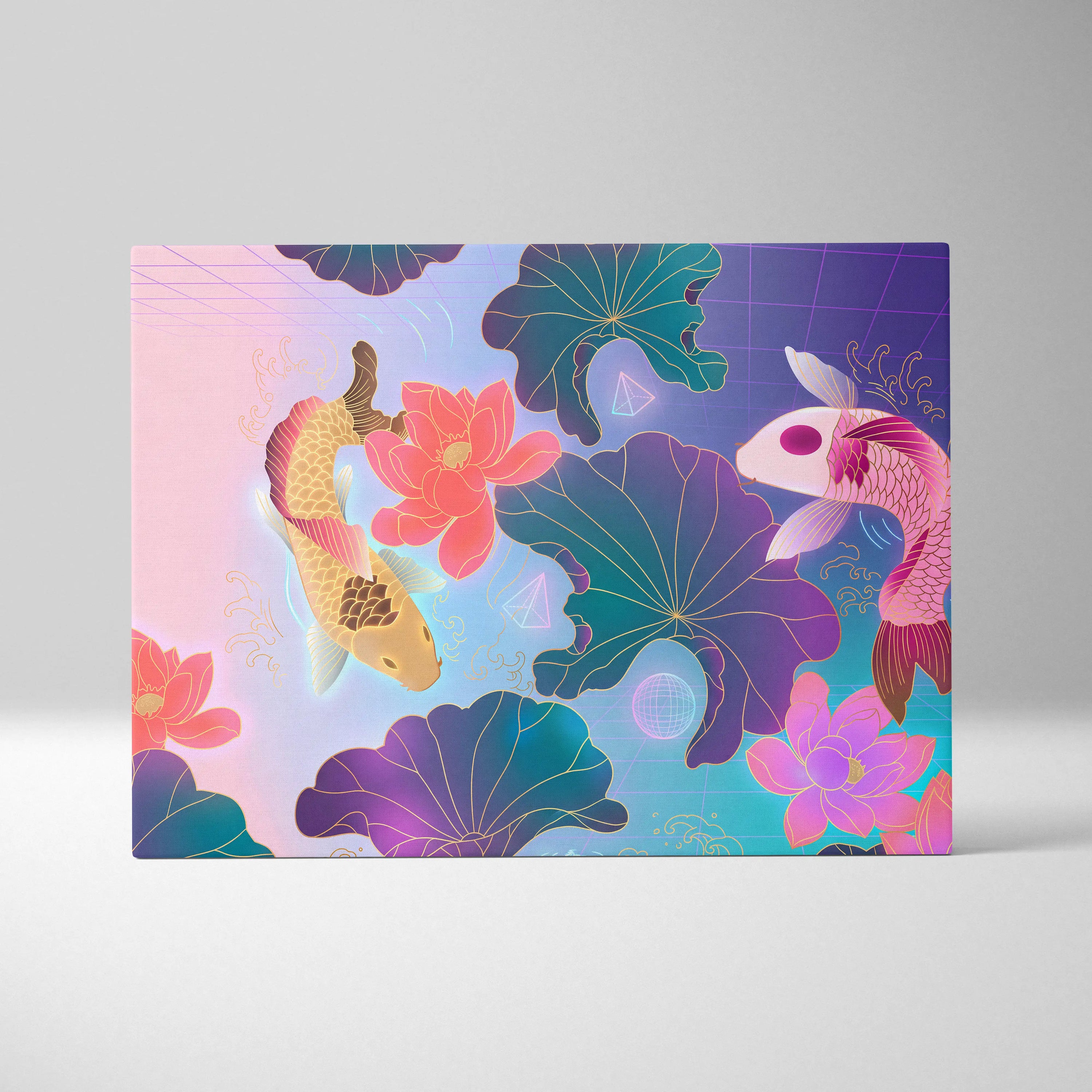 Vaporwave Fuji Bloom Canvas - Japanese Landscape Vaporwave Pastel Neon Living Room Dreamy Mood Neon Vaporwave Canvas