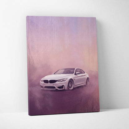 BMW M4 Inspired Automotive Wall Art, High Performance German Coupe Canvas Print