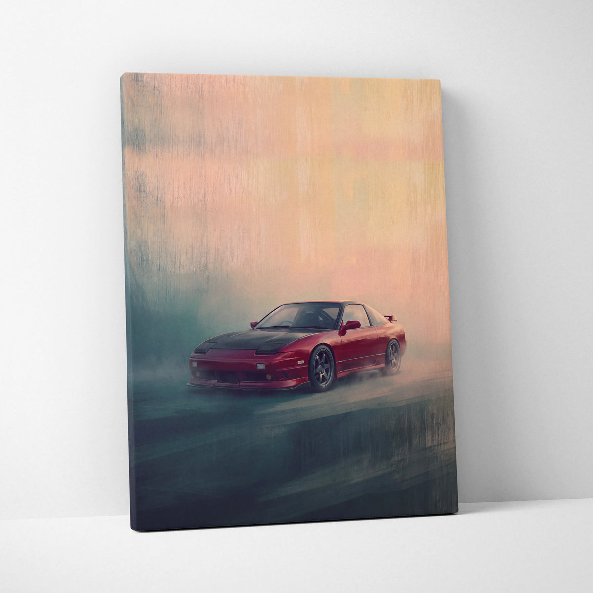 Nissan 240SX Inspired Car Wall Art, JDM Drift Tuner Canvas Print for Living Room